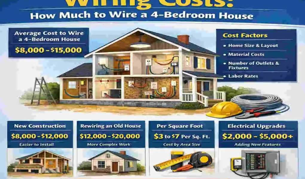 how much to wire a 4 bedroom house