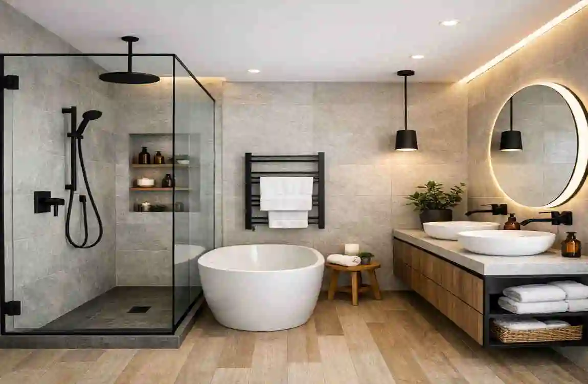 Modern Home Bathroom with Shower