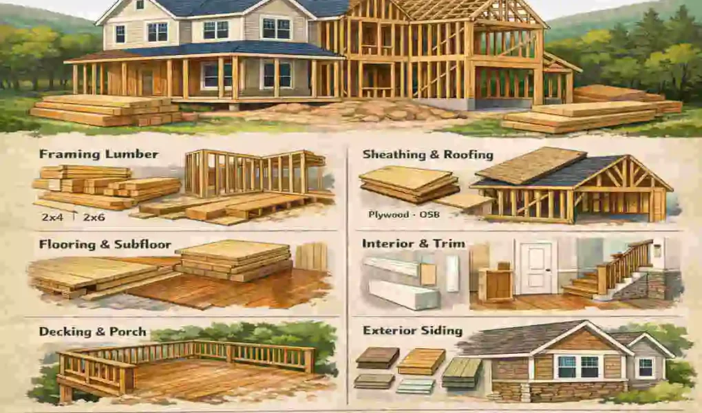 how much lumber is needed to build a house