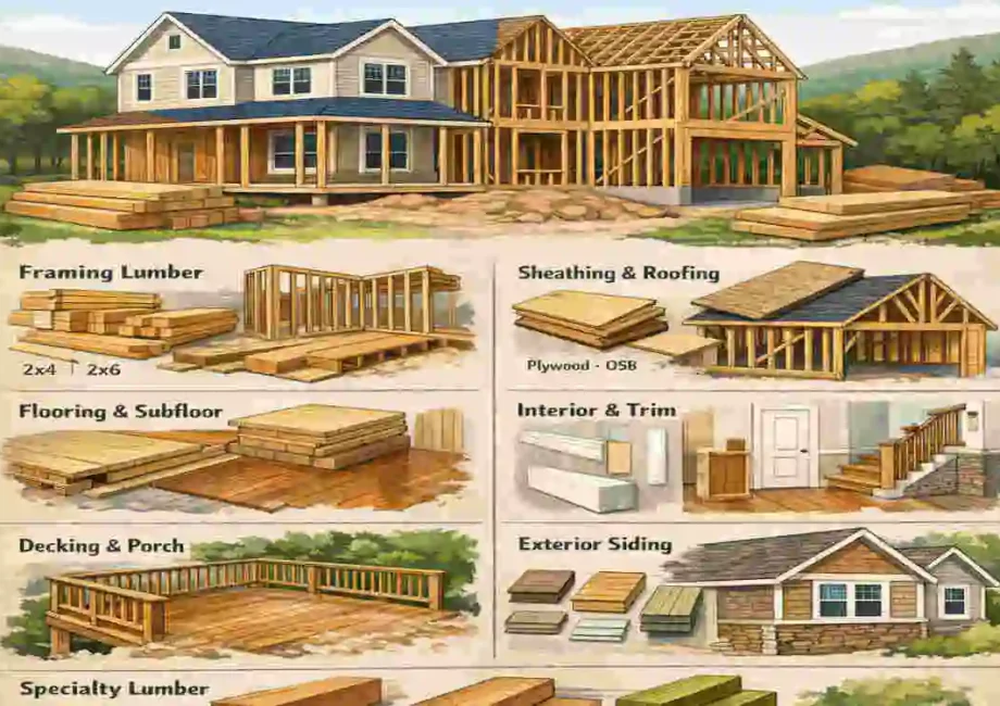 how much lumber is needed to build a house
