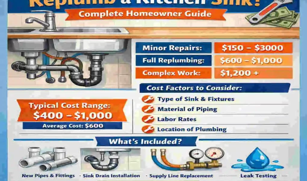 How Much Does It Cost to Replumb a Kitchen Sink?