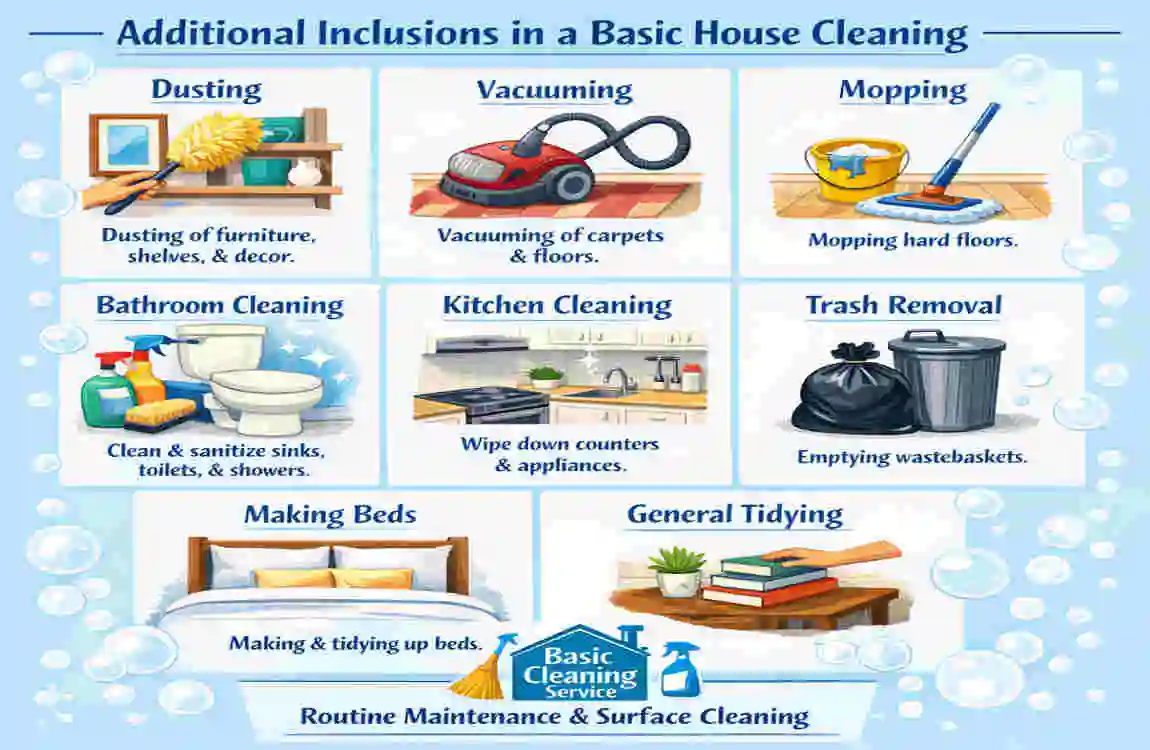 what is included in a basic house cleaning
