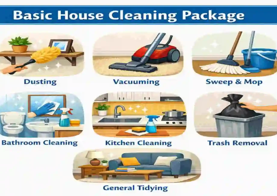 what is included in a basic house cleaning