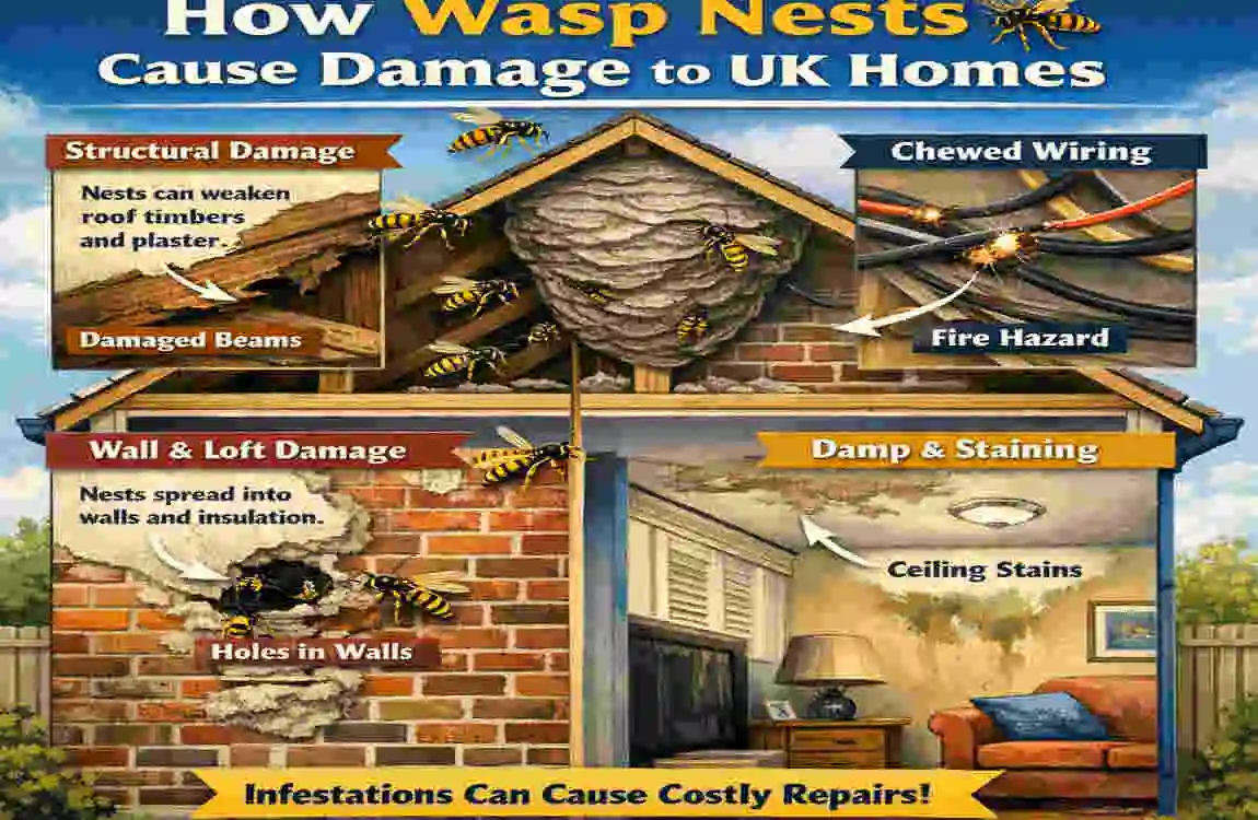 can wasp nest damage house uk