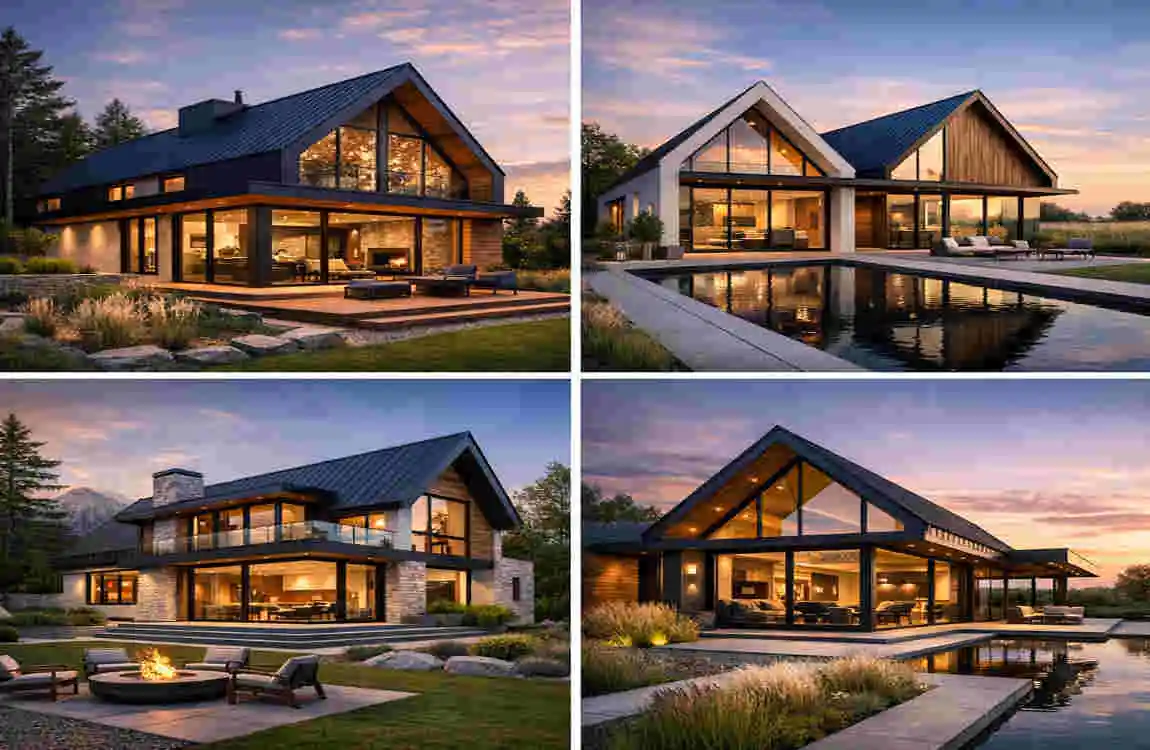 modern homes with pitched roofs