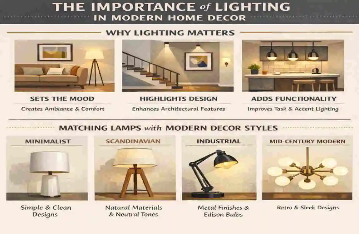 matching lamps with modern home decor styles guide