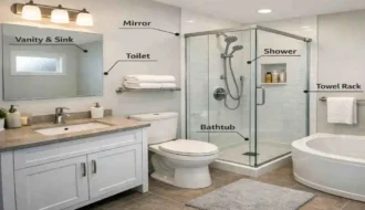 What fixtures are needed for a bathroom?