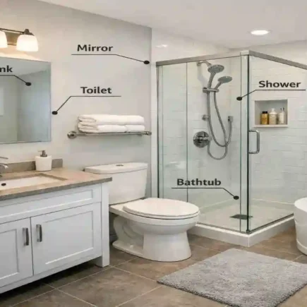 What fixtures are needed for a bathroom?