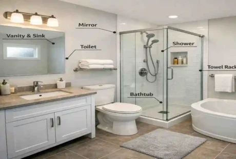 What fixtures are needed for a bathroom?