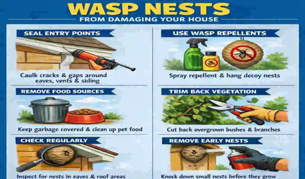 can wasp nest damage house uk