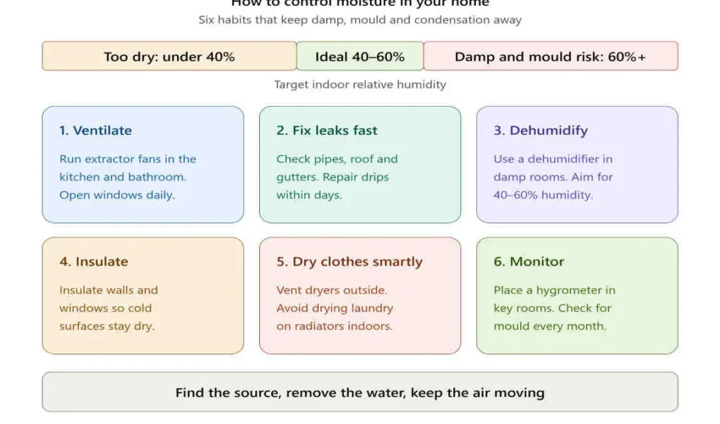 how to control moisture in house