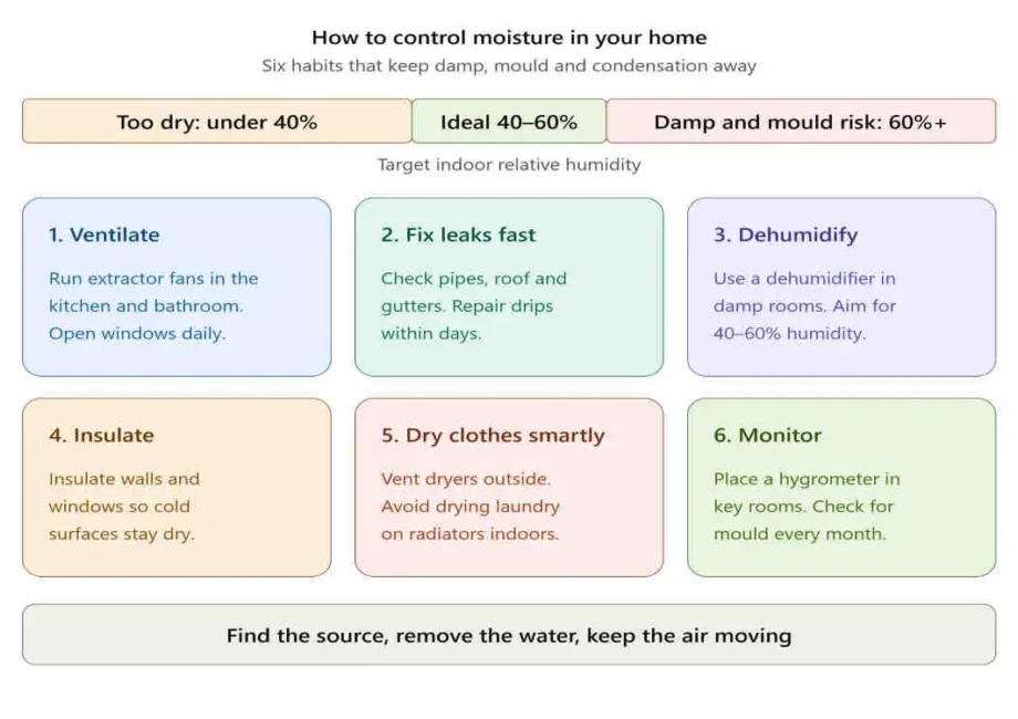 how to control moisture in house