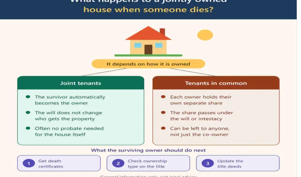 what happens to a jointly owned house when someone dies